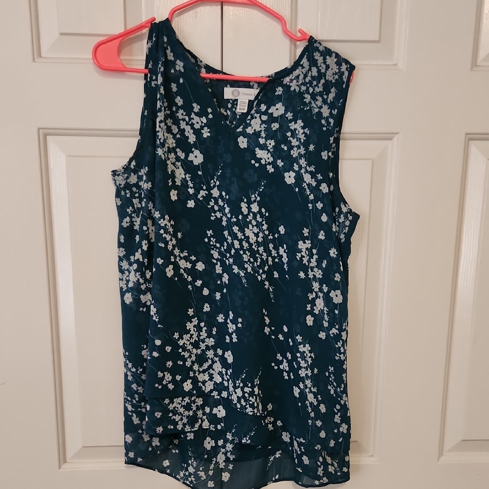 Floral Sleeveless Top - Blue